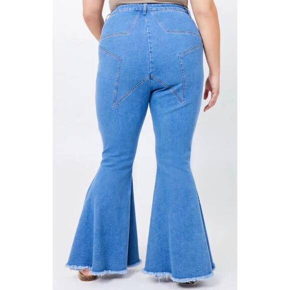 Altar’d State A Beautiful Soul Arula Star Flare Jeans Distressed Bell Bottom 16 - Picture 3 of 14